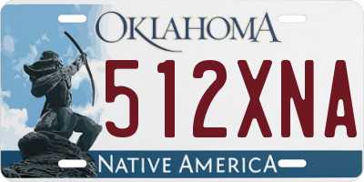 OK license plate 512XNA