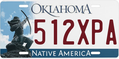 OK license plate 512XPA