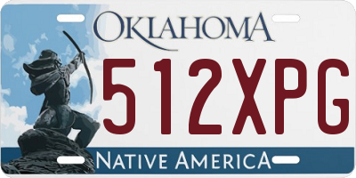 OK license plate 512XPG