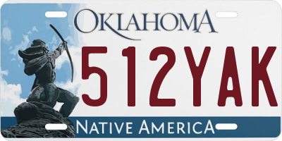 OK license plate 512YAK