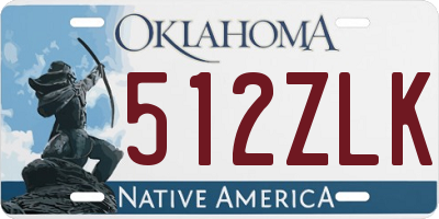 OK license plate 512ZLK