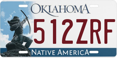 OK license plate 512ZRF