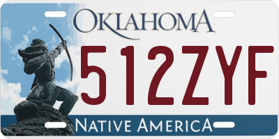 OK license plate 512ZYF