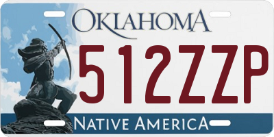 OK license plate 512ZZP