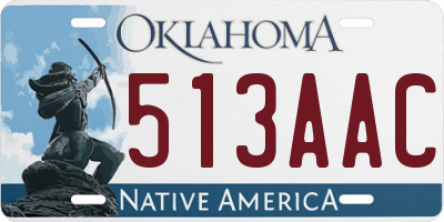 OK license plate 513AAC