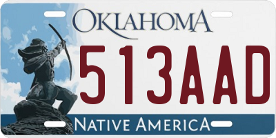 OK license plate 513AAD