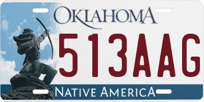 OK license plate 513AAG