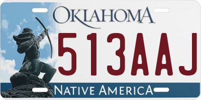 OK license plate 513AAJ