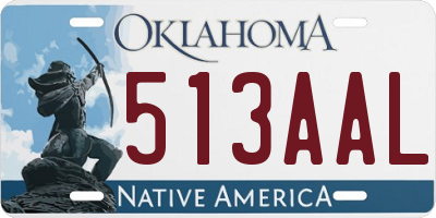 OK license plate 513AAL