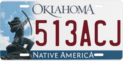OK license plate 513ACJ