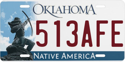 OK license plate 513AFE