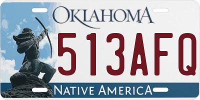 OK license plate 513AFQ