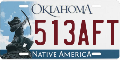 OK license plate 513AFT