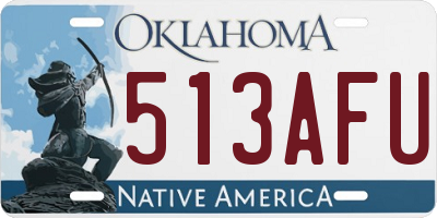 OK license plate 513AFU
