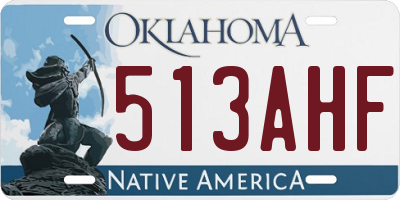 OK license plate 513AHF