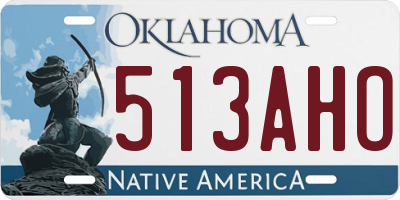 OK license plate 513AHO