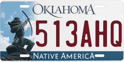 OK license plate 513AHQ