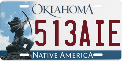 OK license plate 513AIE