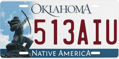 OK license plate 513AIU