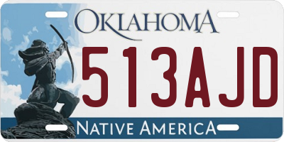 OK license plate 513AJD