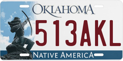 OK license plate 513AKL