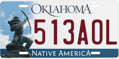 OK license plate 513AOL