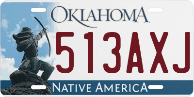 OK license plate 513AXJ