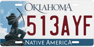 OK license plate 513AYF