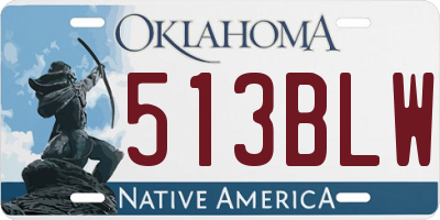OK license plate 513BLW