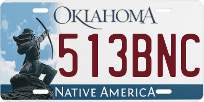 OK license plate 513BNC
