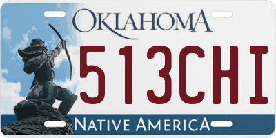 OK license plate 513CHI