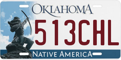 OK license plate 513CHL
