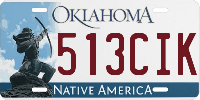 OK license plate 513CIK