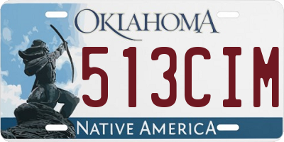 OK license plate 513CIM
