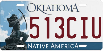OK license plate 513CIU