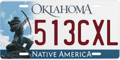 OK license plate 513CXL