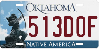 OK license plate 513DOF