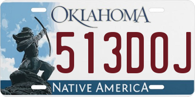 OK license plate 513DOJ