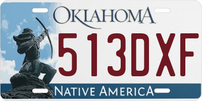 OK license plate 513DXF