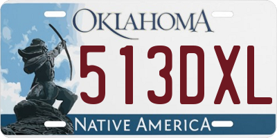 OK license plate 513DXL