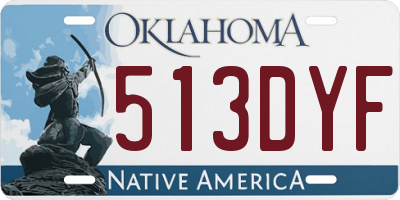 OK license plate 513DYF