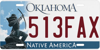 OK license plate 513FAX