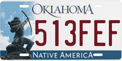OK license plate 513FEF
