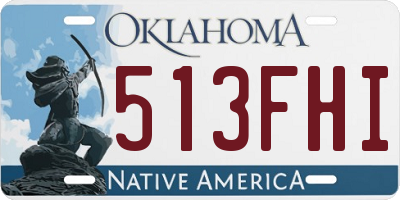 OK license plate 513FHI