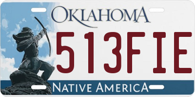 OK license plate 513FIE
