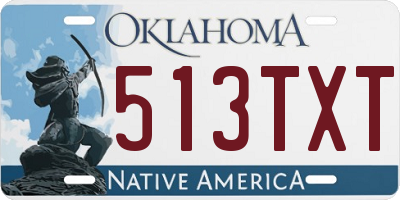 OK license plate 513TXT