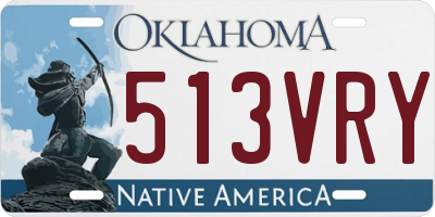 OK license plate 513VRY