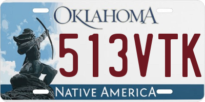 OK license plate 513VTK