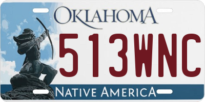 OK license plate 513WNC