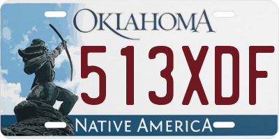OK license plate 513XDF
